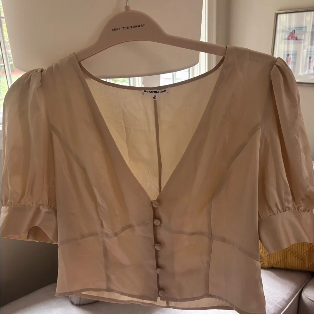 Reformation Cream Satin Women's Top
